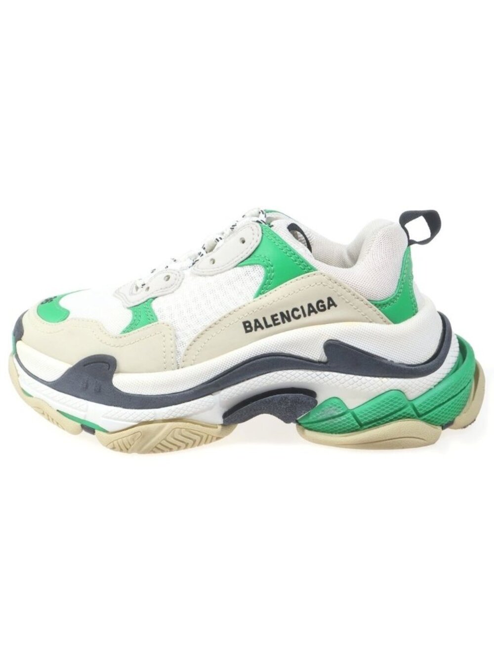 Balenciaga Triple S Triples Low-Cut Shu Sneakers White Green